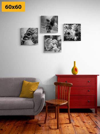 SET OBRAZŮ NEBESKÁ HARMONIE V ČERNOBÍLÉM PROVEDENÍ - SESTAVY OBRAZŮ - OBRAZY