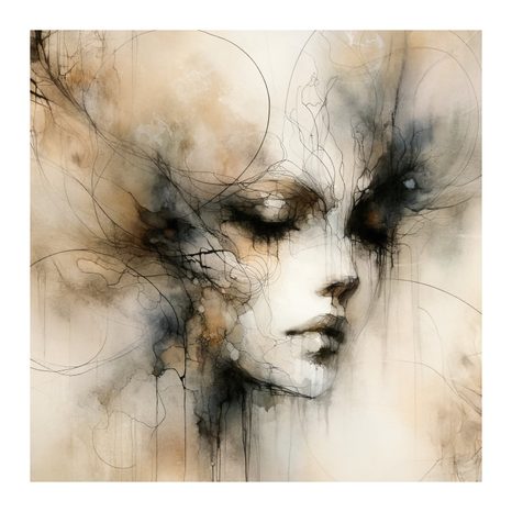OBRAZ MELANCHOLICKÁ ABSTRAKCE ŽENY - OBRAZY ŽENY - OBRAZY