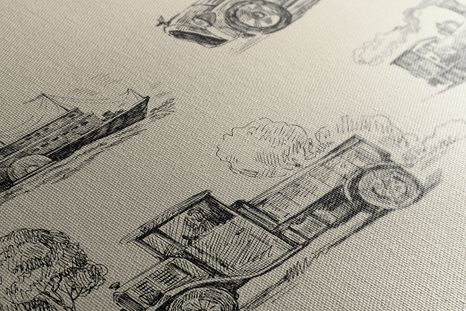 CANVAS PRINT MEANS OF TRANSPORT IN A RETRO DESIGN - VINTAGE AND RETRO PICTURES - PICTURES