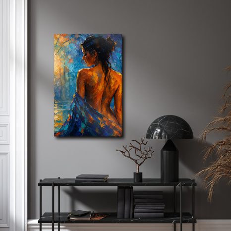 TABLEAU SUR TOILE – SILHOUETTE MYSTÉRIEUSE AU CRÉPUSCULE - TABLEAUX DE FEMMES - TABLEAUX