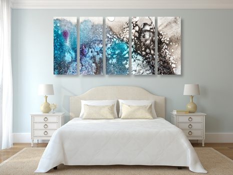 TABLOU 5-PIESE ABSTRACȚIE DE ACUARELĂ - TABLOURI ABSTRACTE - TABLOURI