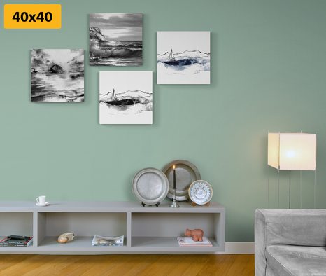 BILDER-SET MEER ALS ÖLGEMÄLDE-IMITATION - BILDERSETS - BILDER