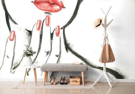 CARTA DA PARATI – RITRATTO ACQUERELLO DI DONNA - CARTA DA PARATI PERSONE E CELEBRITÀ - CARTA DA PARATI