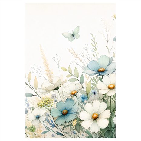 OBRAZ LUČNÍ KVĚTY S MOTÝLY - PICTURES FLOWERS - PICTURES