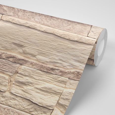 CARTA DA PARATI – PIETRA BEIGE ELEGANTE - CARTA DA PARATI IMITAZIONE DI MATTONI, PIETRA E CEMENTO - CARTA DA PARATI