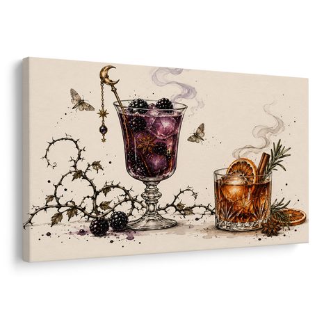 QUADRO SU TELA – COCKTAIL ALLE MORE CON ARANCIA - QUADRI HALLOWEEN E HORROR - STAMPE E QUADRI