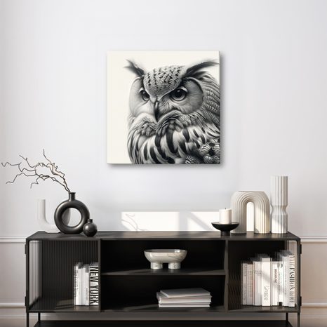OBRAZ REALISTICKÝ PORTRÉT SOVY - OBRAZY PTÁCI - OBRAZY