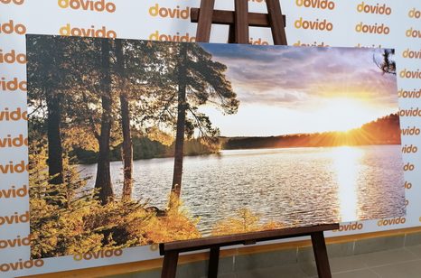 WANDBILD SONNENUNTERGANG ÜBER DEM SEE - BILDER VON NATUR UND LANDSCHAFT - BILDER