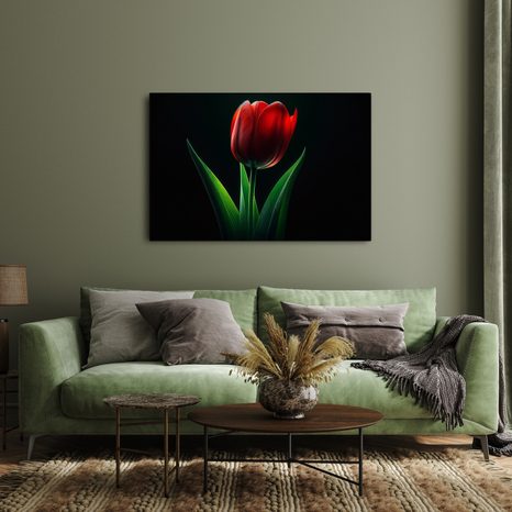 OBRAZ ČERVENÁ TULIPÁNOVÁ ELEGANCE - OBRAZY TULIPÁN - OBRAZY