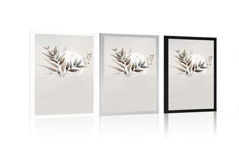 PLAKÁT MINIMALISTICKÉ LISTY V BOHO DESIGNU - BOTANICKÉ - PLAKÁTY