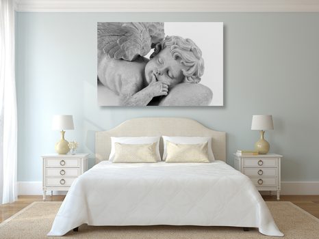 TABLOU ALB-NEGRU ÎNGERAȘ DORMIND - TABLOURI ALB-NEGRU - TABLOURI