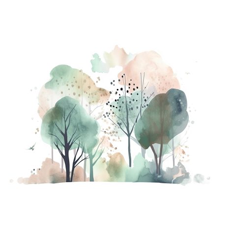 TAPETA JEMNÝ MALOVANÝ LES - TAPETY S IMITACÍ MALEB - TAPETY