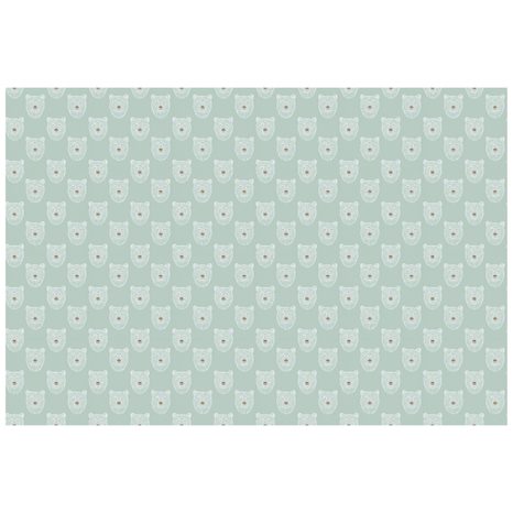 TAPETE NIEDLICHE BÄREN AUF HELLEM HINTERGRUND - GEMUSTERTE TAPETEN - TAPETEN