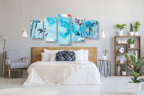 5-DÍLNÝ OBRAZ MALBA JAPONSKÉ OBLOHY - OBRAZY PŘÍRODY A KRAJINY - OBRAZY