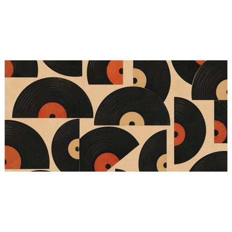 WANDBILD STILVOLLE VINYLKREISE - MUSIKBILDER - BILDER