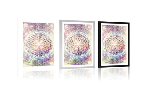 PLAKAT S PASPARTUOM MANDALA U ZANIMLJIVOM DIZAJNU - FENG SHUI - PLAKATI