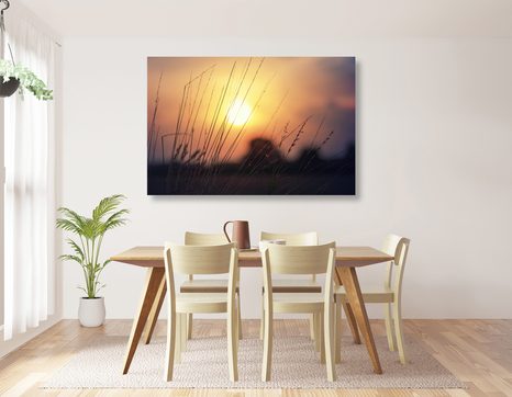 КАРТИНА НА ПЛАТНО – ИЗГРЕВ НАД ЛИВАДАТА - КАРТИНИ НА ПРИРОДАТА И ПЕЙЗАЖИ - КАРТИНИ