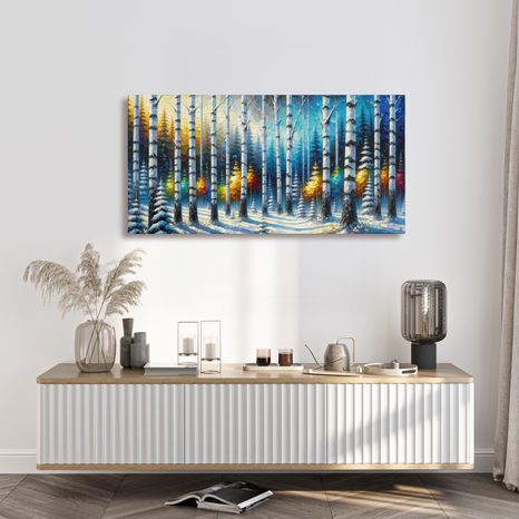 OBRAZ BŘEZOVÝ HÁJ ZA ÚSVITU - OBRAZY LES - OBRAZY