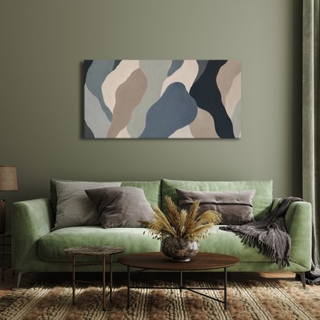 TABLEAU SUR TOILE – ABSTRACTION MODERNE AUX TONS NATURELS - IMAGES FORMES ABSTRAITES - TABLEAUX