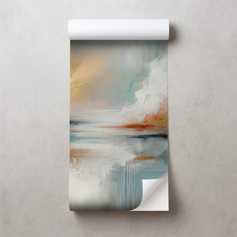 SAMOLEPÍCÍ TAPETA ABSTRAKTNÍ ZLATÉ A MODRÉ TÓNY - ABSTRAKTNÍ TAPETY - TAPETY