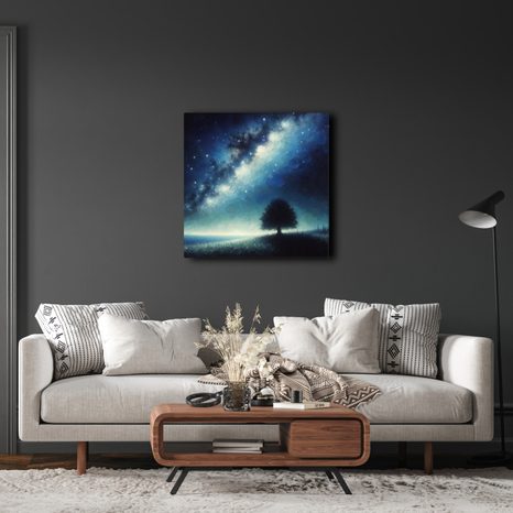 OBRAZ OSAMĚLÝ STROM ŽIVOTA A GALAXIE - OBRAZY STROMY ŽIVOTA - OBRAZY