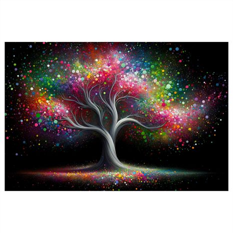 WANDBILD MAGISCHER LEBENSBAUM IN FARBEN - BILDER BÄUME DES LEBENS - BILDER