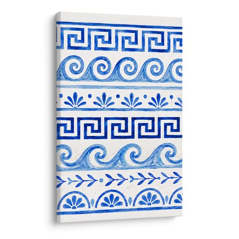 TABLEAU SUR TOILE – MOTIFS BLEUS MÉDITERRANÉENS - TABLEAUX PAR THÈME - TABLEAUX