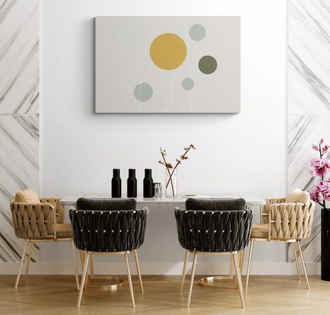 STAMPA SU TELA – ALBERI MINIMALISTI CON CERCHI - QUADRI ALBERI E FOGLIE - STAMPE E QUADRI