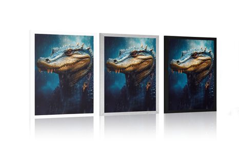 POSZTER KÉK-ARANY KROKODIL. - ÁLLATVILÁG URALKODÓI - POSZTEREK