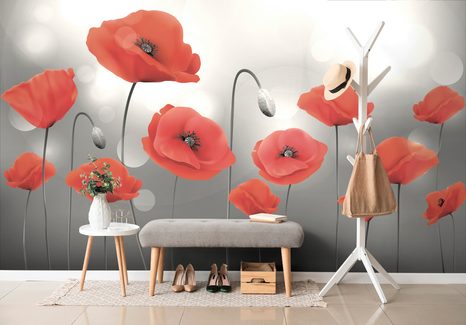 SAMOLEPÍCÍ TAPETA MÁKY V MĚSÍČNÍM SVITU - SAMOLEPÍCÍ TAPETY - TAPETY