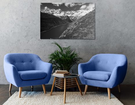 WANDBILD NATIONALPARK PATAGONIEN IN ARGENTINIEN IN SCHWARZ-WEISS - SCHWARZ-WEISSE BILDER - BILDER