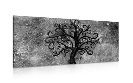 CANVAS PRINT BLACK AND WHITE TREE OF LIFE - BLACK AND WHITE PICTURES - PICTURES