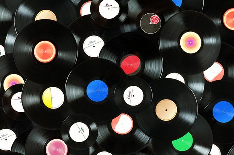 FOTOTAPETE RETRO-PLATTEN - VINTAGE- UND RETRO-TAPETEN - TAPETEN