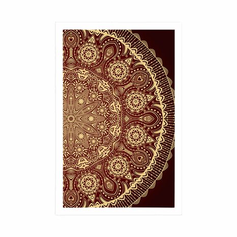 POSTER – MANDALA DECORATIVA CON PIZZO IN BORDEAUX - FENG SHUI - POSTER