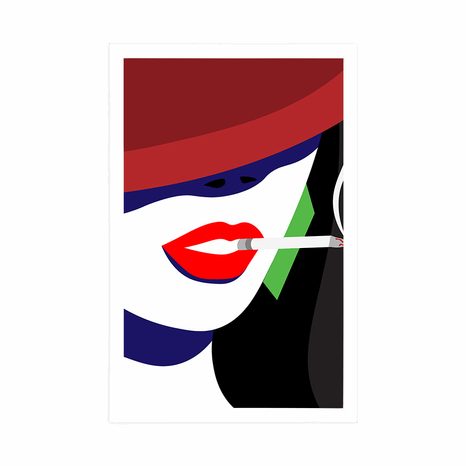 AFFICHE – FEMME AU CHAPEAU EN STYLE POP ART - POP ART - AFFICHES