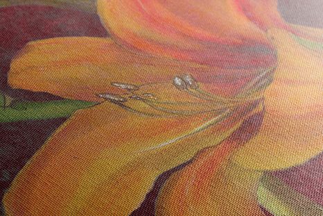 STAMPA SU TELA – FIORITURA DI GIGLIO ARANCIONE - QUADRI DI FIORI - STAMPE E QUADRI