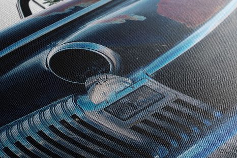 QUADRO SU TELA – AUTO NEL CIMITERO DI AUTO - QUADRI VINTAGE E RETRÒ - STAMPE E QUADRI