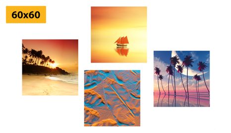 BILDER-SET MEER UND STRAND IN INTERESSANTEN FARBEN - BILDERSETS - BILDER