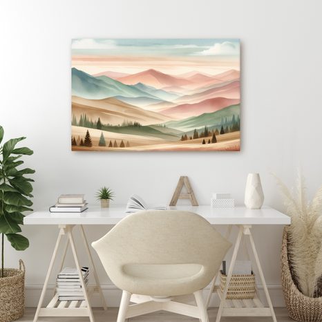 OBRAZ PASTELOVÁ KRAJINA S HORAMI - OBRAZY HORY - OBRAZY