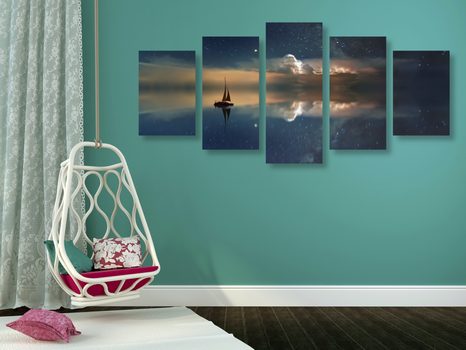 5-DELNA SLIKA LADJA NA MORJU - SLIKE NARAVE IN POKRAJINE - SLIKE