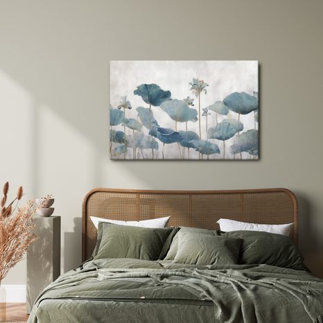 WANDBILD BLAUE LOTUSBLÜTEN - BILDER BLUMEN - BILDER