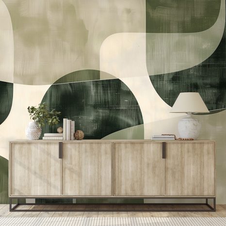 SAMOLEPIACA TAPETA ABSTRAKTNÉ ZELENÉ OBLÚKY - ABSTRAKTNÉ TAPETY - TAPETY