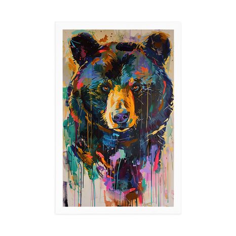 PLAKÁT MEDVĚD S IMITACÍ MALBY - MEDVĚDI - PLAKÁTY