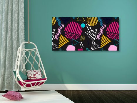 OBRAZ MODERNÍ MEMPHIS VZOR - POP ART OBRAZY - OBRAZY