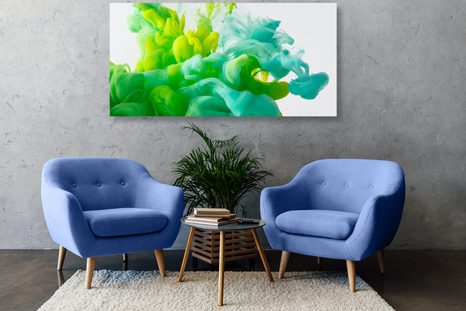 КАРТИНА НА ПЛАТНО – МАСТИЛО В ЗЕЛЕНИ НЮАНСИ - АБСТРАКТНИ КАРТИНИ - КАРТИНИ