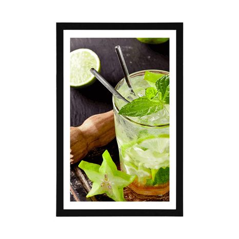 POSTER WITH MOUNT DELICIOUS MOJITO - WITH A KITCHEN MOTIF - POSTERS