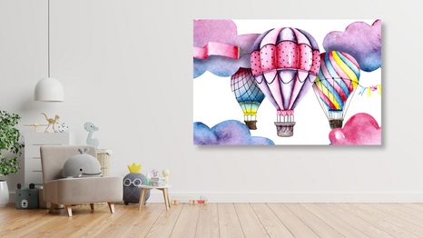 TABLOU BALONIȚE DE ACUARELĂ - TABLOURI PENTRU COPII - TABLOURI