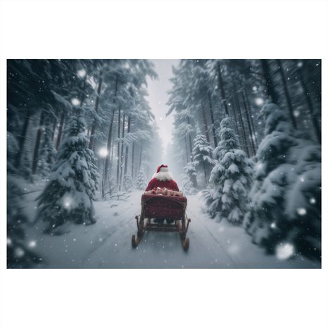WANDBILD SANTAS WEIHNACHTSREISE DURCH DEN WALD - WEIHNACHTS- UND WINTERBILDER - BILDER