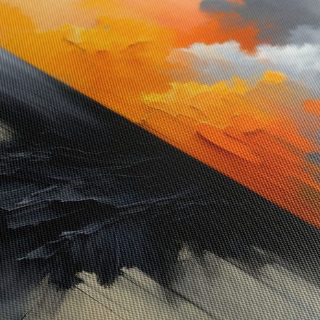 WANDBILD ZUSAMMENSTOSS VON ORANGE UND GRAU - WANDBILDER ABSTRAKTE FORMEN - BILDER