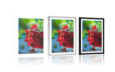 POSTER WITH MOUNT RED COCKTAIL - WITH A KITCHEN MOTIF - POSTERS